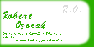 robert ozorak business card